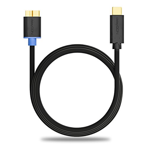 deleyCON 1,5m USB Kabel / Stecker Typ 3.1 / C auf micro USB / USB 3.0 Speed 5 Gbit/s / Ladekabel Datenkabel / für z.B. Smartphone / Tablet / Notebook / Ladegerät – Schwarz - 4