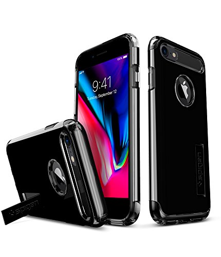 iPhone 8 Case / iPhone 7 Case, Spigen [Slim Armor] AIR CUSHION [Jet Black] Air Cushioned Corners / Dual Layer Protective Case for iPhone 7 (2016) / iPhone 8 (2017) - (042CS20842)