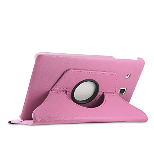 Infiland Samsung Galaxy Tab E 9.6 Hülle Case – PU Ledertasche lederhülle 360° Drehbarer Stand Cover Case Schutzhülle Tasche Etui für Samsung Galaxy Tab E T560N / T561N 24,3 cm (9,6 Zoll) Tablet-PC(Rosa) - 4