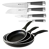 Set de sartenes San Ignacio, fabricadas en aluminio prensado, con exterior revestido en negro, resistente a altas temperaturas, e interior antiadherente en negro