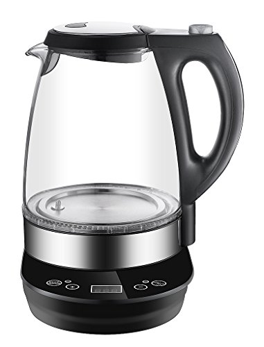 1,7 Liter 2200 Watt Glas Wasserkocher mit Temperatureinstellung LED Beleuchtung 360° drehbar - 2