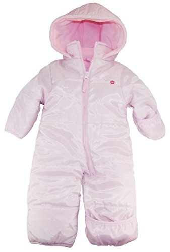 Pink Platinum Baby Girls Solid One Piece Snowsuit Pram Bounting Winter Jacket, Pink 6/9 Months
