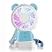 Produktbild Mini-Handventilator LED-Lichtlüfter Dünner Kühlventilator Tragbare Wiederaufladbare Lüfter Handheld Mini Fan Cute Bear/Kaninchen Fan Schwarz und zum Fan für Baby Kinder Friends Geschenke blau (Blau)