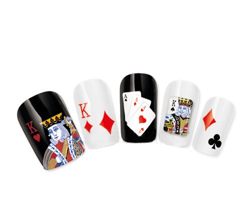 COME 2 BUY - Nail Art Tatoo/Wrap Water Transfer Decals Casino Playing Cards Diamond/King/Heart