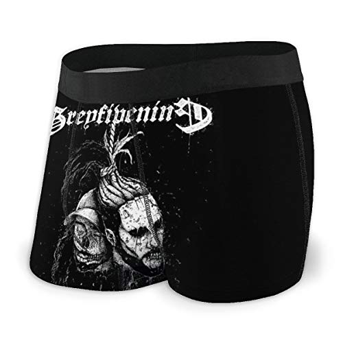 Aidia Calavera de Hombre y Mujer Ropa Interior Oscura Hombre Corte Dimensional bóxer Calzoncillos cómodos Pantalones Cortos Suaves con Correa Ligeramente Flexible Negro Negro (XL