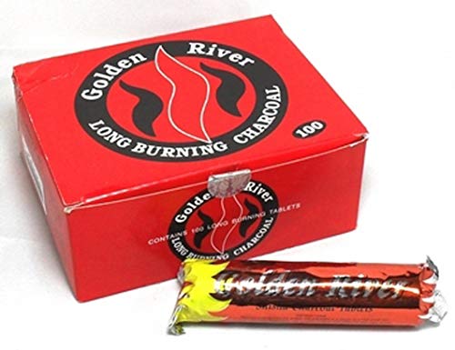 GOLDEN RIVER 100 CARBONCILLOS NARGHILE CARBÓN HOOKAH SHISHA INCIENSO