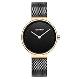 WZFCSAE Blau Armbanduhr Frauen Uhren Luxusmarke Stahl Damen Quarz Frauen Uhren 2018 Sport Relogio Feminino Montre Femme, Schwarz Gold Schwarz