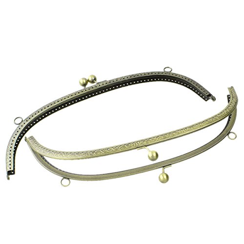 HOUSWEETY 1 Bronzefarben Taschenrahmen Taschenbuegel Mit Kugel-Verschluss 28.5×11.5cm - 2