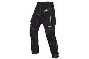 HWK Mens Black Textile Waterproof CE Armoured Motorbike Motorcycle Trousers/Pants (S)