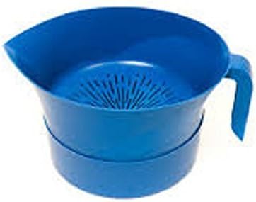 Easy Greasy Hands Free Strainer Colander with lid Blue by Easy Greasy