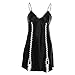 Produktbild TianWlio Dessous Damen Schlafanzug Unterwäsche Negligees Weihnachten Dessous Nachtwäsche Satin Spitze Chemise Nachtwäsche Schlafrock Schwarz M