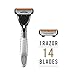 Dorco Pace 4 Manual Razor for Men: Four-Blade Technology – Pivoting Head for Maximum Coverage – Lubrication Strip with Chamomile – Sensitive Shaving System 14 Blades + 1 Handle