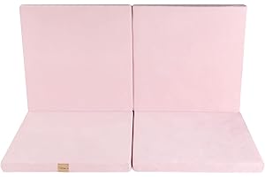 MEOWBABY 120x120cm Tappetino per Bambini Materasso a Pavimento Quadrato Tappeto Pieghevole Tappeto per Baby Pieghevole Made in EU Rosa Chiaro