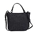 Produktbild Yisaesa Damen Jeans Tote Bag Vielzahl Faltbare PU Hnadbag Casual Lingge Bag Schulter Messenger Bag (Farbe : Black-(lxwxh):38x13x25cm, Größe : -)