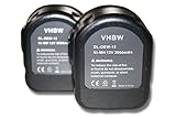 Tecnología: Ni-MH vhbw 2X Ni-MH batería 3000mAh (12V) para Herramientas Würth 700900320, Würth BS12A Power por Dewalt 152250-27, 397745-01, DC9071, DE9037.