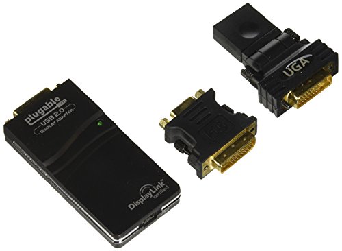 Plugable USB 2.0 nach VGA / DVI / HDMI Grafik Adapter mit Auflösungen bis zu 1920x1080 / 1600x1200 (DisplayLink DL-165 Chipsatz unterstützt Windows 10, 8.1, 8, 7, XP)