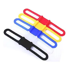 FASTPED 2 pcs Cycling Bike Bicycle Silicone Band Flash Light Flashlight Phone Strap Tie Ribbon Mount Holder (Color as per Stock Available)