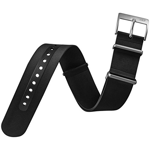 ZULUDIVER Echte Italienische Gummi Uhrenarmband G10 NATO, Schwarz 22mm ZULUDIVER Echte Italienische Gummi Uhrenarmband G10 NATO, Schwarz 22mm