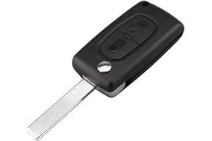OcioDual Coque de Cle de Voiture, Étui Télécommande à 2 Boutons, CE0536 avec Lame HU83, Ètui Compatible avec Peugeot 206 207 306 307 308 407 607 806, Citroën C2 C3 C4 C5
