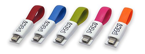 POW! Portachiavi caricatore 2in1 universale compatibile con Apple Lightning Android Micro USB cellulari smartphone (cavo di ricarica per Samsung iPhone Huawei Nokia LG) filo caricabatterie caricatore (Fucsia)