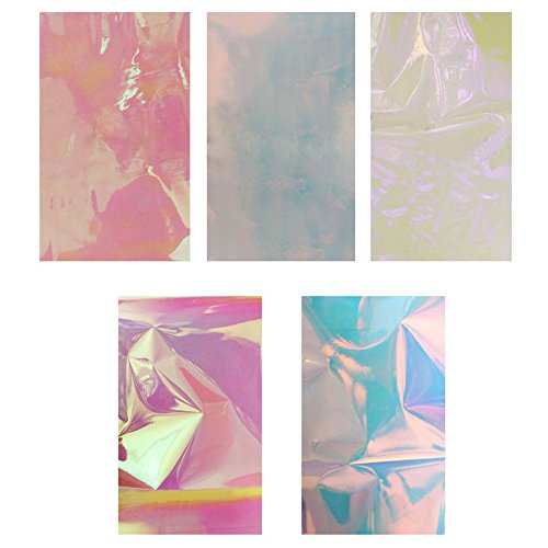 Bluelans® 5PCS Nail Art Stickers Tips Wraps Foil Transfer Adhesive Glitters Acrylic DIY Decoration 5 Colors 5CM*20CM