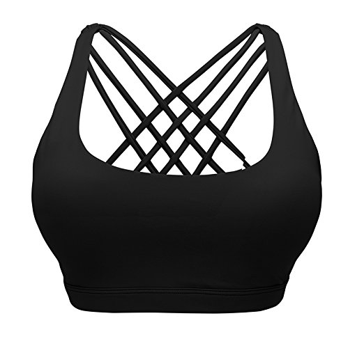 CHJPro Nahtlose Medium-Impact Kreuz Rücken Sport-BH mit Abnehmbaren Cups - 4