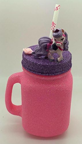 Children's glitter figure mason jar/glass. Doc mcstuffins /personalised