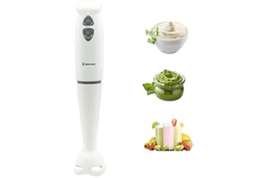 BEHOME Frullatore a immersione 250 Watt | Minipimer a immersione con lama in acciaio e gambo lavabile | Mixer cucina con velocità regolabile