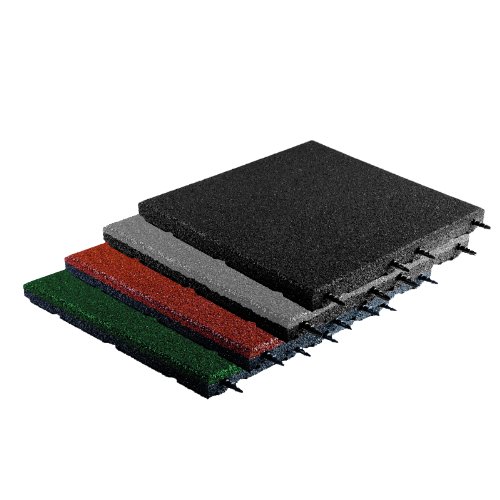 Preisvergleich Produktbild Fallschutzplatte 500x500x50mm (Gummigranulat) - Sicherung unter Sport- und Spielgeräten im Außenbereich für Haus, Garten, Spielplatz, Kindergarten und Freizeitbereich - TÜV geprüft