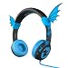 Produktbild Kinder Kopfhörer, iClever Kinder Kopfhörer mit einstellbaren LED Lichtern Katzen-ähnlichen Ohren, verkabelte Over-Ear Kopfhörer, 85dB Lautstärkenlimit, Halloween Kinder, Pink (Wings Blue)