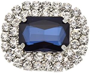 YNuth 1 Pc Classic Removable Rhinestone Shoes Clip Artificial Crystal Buckle Blue Black