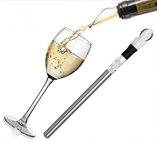 Enfriador de vino,BOQO Aireador,Decantador,Vertedor,3-en-1 Inoxidable Enfriamiento