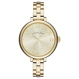 Marc Jacobs Damen Quarzuhr mit goldfarbenem Zifferblatt Analog-Anzeige und goldfarbenem Edelstahl Armreif mbm3363