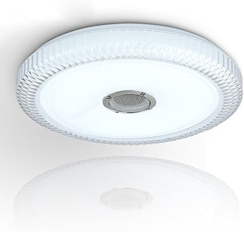 Bluetooth Music Ceiling Lamp, LED smartphone app control dimming palette room bedroom study stereo lamp, white crystal