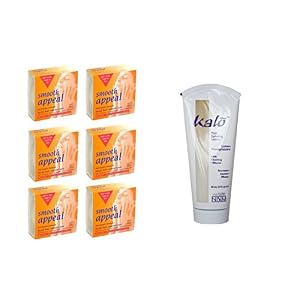 Six Smooth Appeal Facial Hair Remover Wax - Microwave Formula Plus Kalo Hair Growth Inhibitor Spray