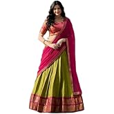 Cultural Glow Art Silk Dhavni Set for South Indian Half Saree Look | Kaju Pista 11_06_0401