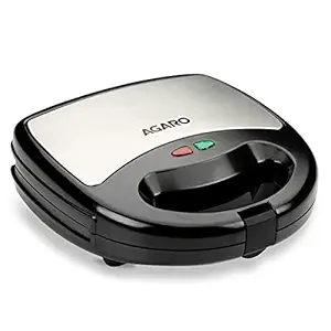AGARO ELITE 750 Watt Sandwich/Panini Maker with Non-Stick Grill Plates - Steel