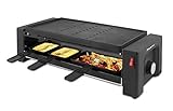 SUNTEC Pizza-Raclette-Grill RAC-8625 turbo raclette [2 in 1 für Pizza + Raclette dank 2 separaten Heizelementen, 8x kleine + 4x große Pfännchen, doppelseitige Grillplatte (20 x 40 cm), max. 1450 W]