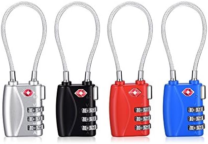 TSA Luggage Locks, 3-Digit Combination Lock, Suitcases Padlocks Number Locks for Travel Bag School Gym Lockers (4 Pack)
