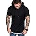 Produktbild Luckycat Oversize T-Shirt Muscle Fit Slim Fit Fitness Herren Longshirt Herren Essential Solid Kurzarm Top Herren Pullover Kapuzenpullover Hoodie Sweatshirt