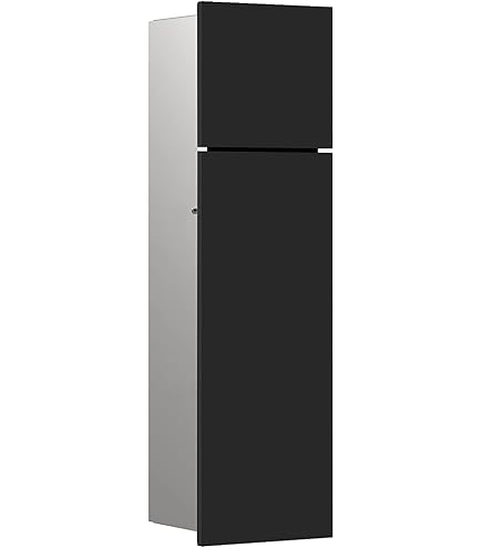 Emco Asis Pure – Mobiletto Da Bagno Con Scopino Integrato, Push To Open, Colore Nero Opaco