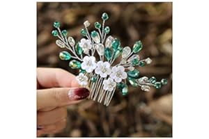 IYOU Principessa Verde Fiore Perla Pettine Nuziale Nozze Copricapo Nozze Lato Pettini Accessori per Ragazze e Donne