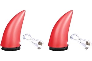 NEAXGEANDX Teufelshorn für Helm, beleuchtet, für Outdoor-Sport, Motorrad, Ski, Rot, 37 x 74 mm, 2 Stück