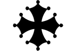 JVM - Autocollant sticker tuning pour voiture, boite à lettre, pc ordinateur portable laptop : (Noir sur fond transparent, Lot de 2 - Croix Occitane 12x12 cm)