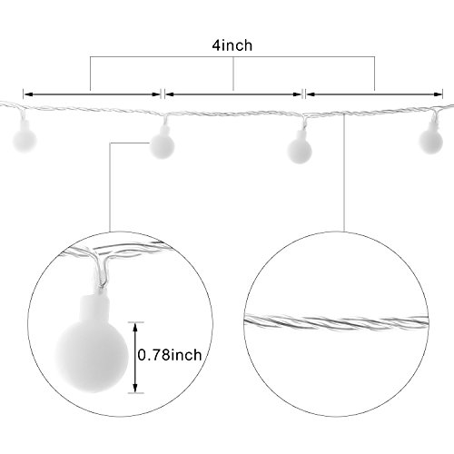 Denknova® LED Globe Lichterkette Innen Deko Glühbirne 10 Meter 100er LEDs DC 31V strombetrieben Stimmungsbeleuchtung Lichter für Feste, Weihnachten, Partys und Hochzeit / äußere Dekoration (Bunt) - 7