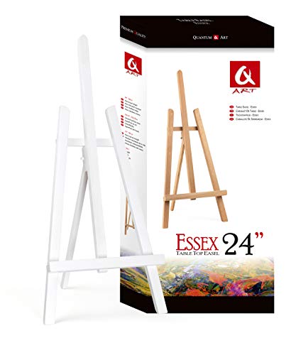 Quantum Art Easel-Essex - Mesa de Madera de Haya (600 mm x 24"), Color Blanco