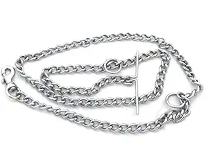 S.Blaze Dog Chain for Medium Weight Dogs (Steel) 160 cm Dog Chain Leash (Silver)