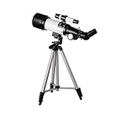 ● FÁCIL DE USAR: incluso un principiante puede configurar este telescopio en poco tiempo sin herramientas. Su operación simple despertará en los niños la fascinación y la alegría de la astronomía y la ciencia. Sin duda, un regalo original para cada ocasión, como cumpleaños y Navidad.