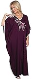 KAFTANS - Womens Jersey Africa Floral Kaftan - MAROON