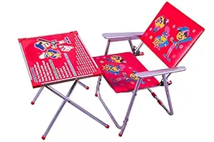 AVANI METROBUZZ Metal Wooden Study & Play Adjustable Folding Printed Table and Chair Set for (2 to 6 Year Old) Girls and Boys Baby - (Design 15)